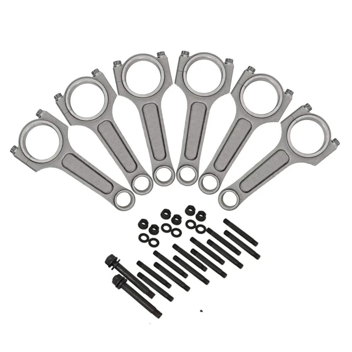 Chevy Ii 250 Inline Six 6" X .927 / 152.4Mm X 23.56Mm High Performance Connecting Rod Set + Inline Six Head Stud Set 1