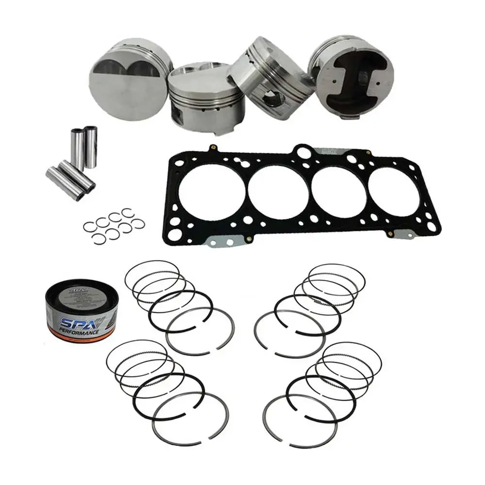 Forged Piston And Rings Set 82.5Mm Vw 9A 2.0L 16V + Vw 8V/16V Aba Abf Mls Decompression Head Gasket Spacer - 1.5Mm 1