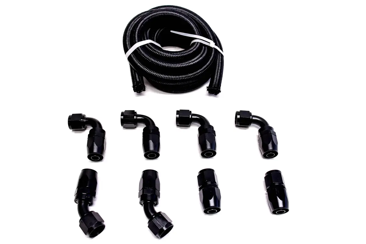 Plm Universal Catch Can Hose & Fitting Kit -10An 8 Fittings 10' Hose 1