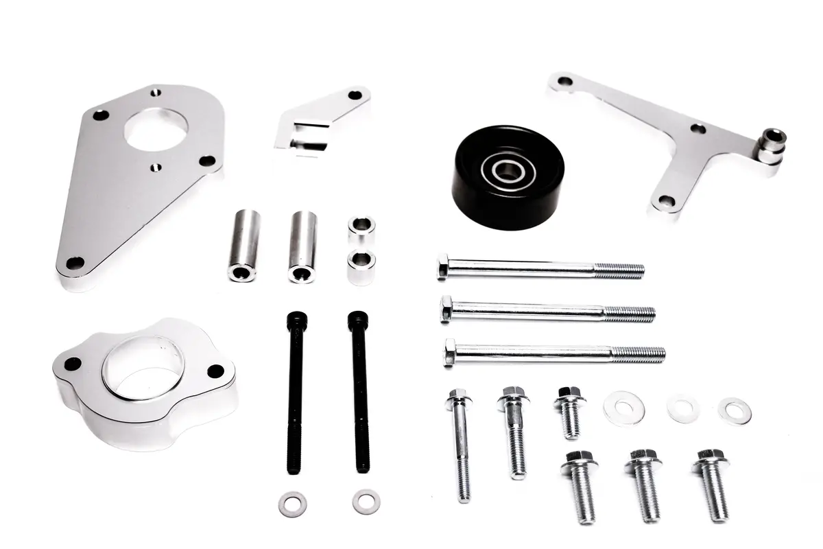 Precision Works Ls Power Steering & Alternator Bracket Low Mount Lsx Ls1 Ls2 Ls3 1