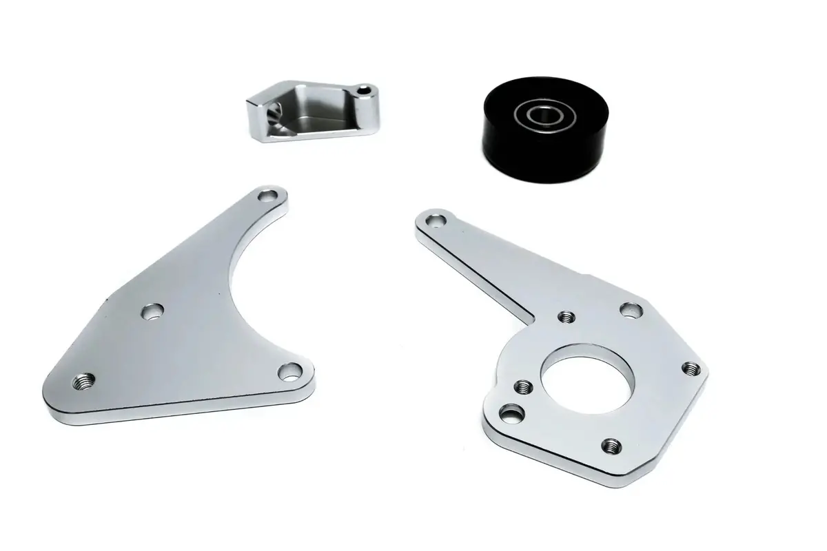 Precision Works Ls Power Steering & Alternator Bracket Low Mount Lsx Ls1 Ls2 Ls3 V3 1