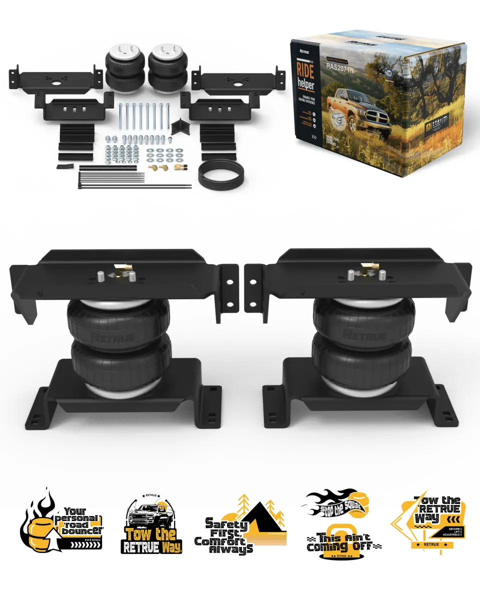 Retrue Universal Air Suspension Kit for Ford & Ram Trucks – 5,000 lb Load-Leveling, No-Drill Compatible Design