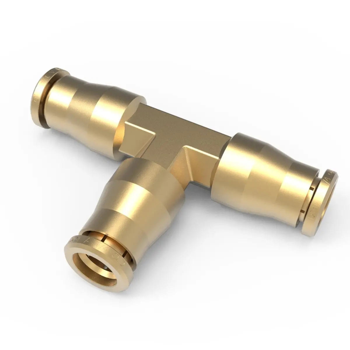 Retrue 1/4" Brass Pneumatic Tee Fitting – Push-to-Connect Union for Air Suspension & Industrial Pneumatic Lines