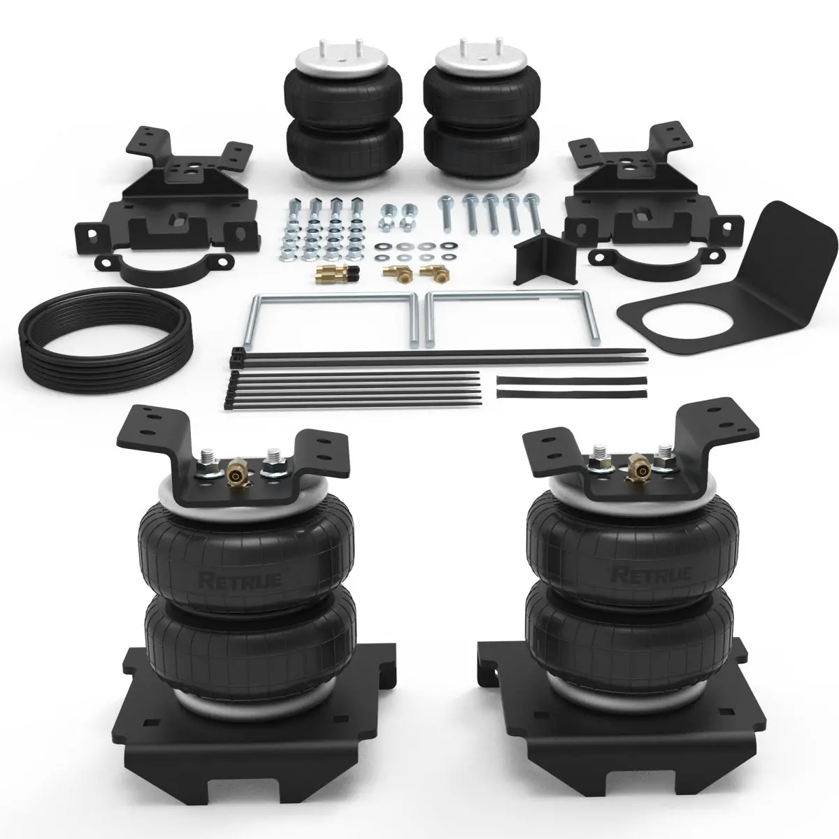Retrue No-Drill Rear Air Helper Springs for 2001–2010 Chevy Silverado & GMC Sierra 2500/3500 HD – 5,000 lb Towing Support (Replaces Firestone 2250)