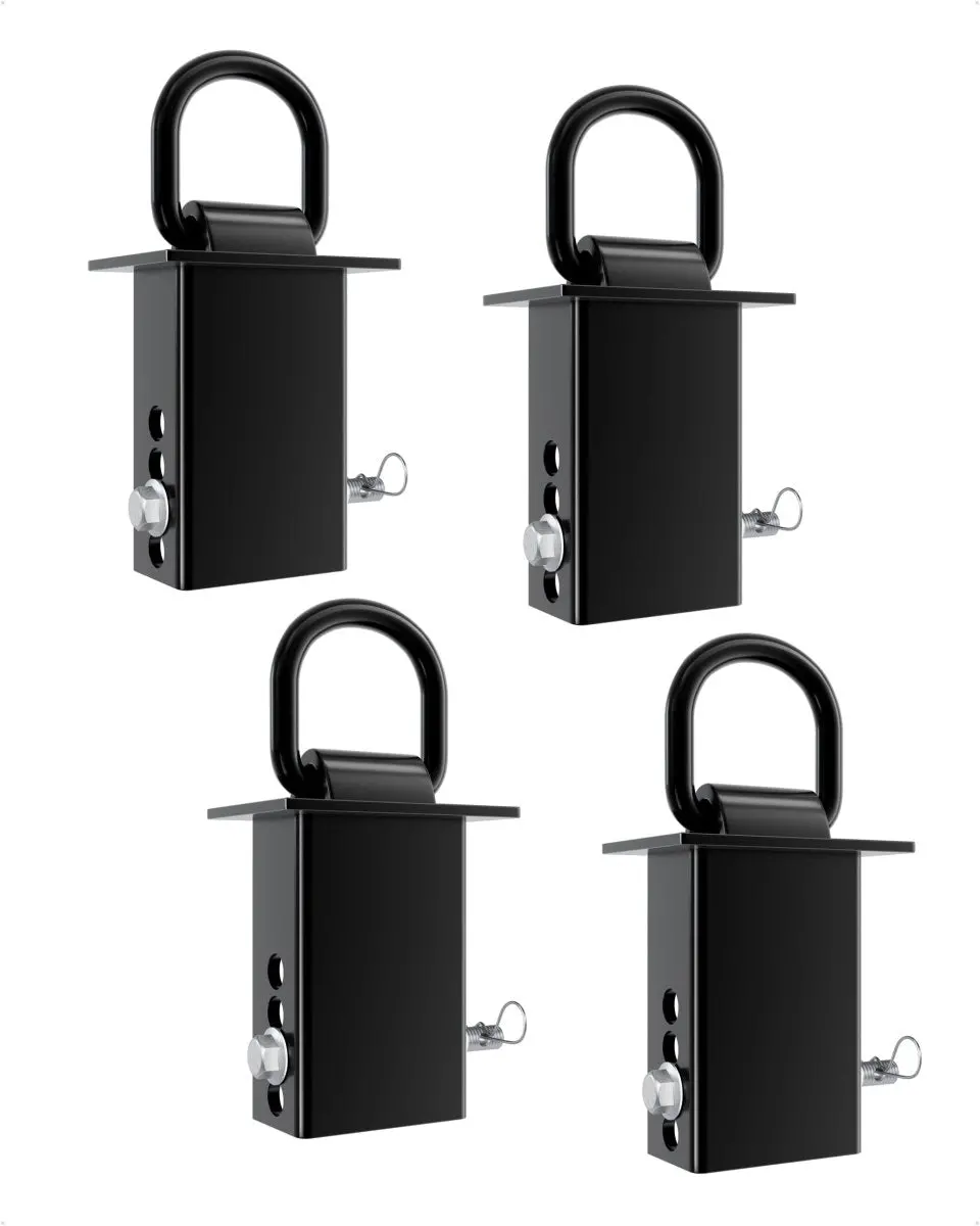 Retrue 4-Pack Adjustable Stake Pocket D-Ring Anchors – 12,000 lb Break Strength Tie-Downs for Trucks, Flatbeds & Utility Trailers