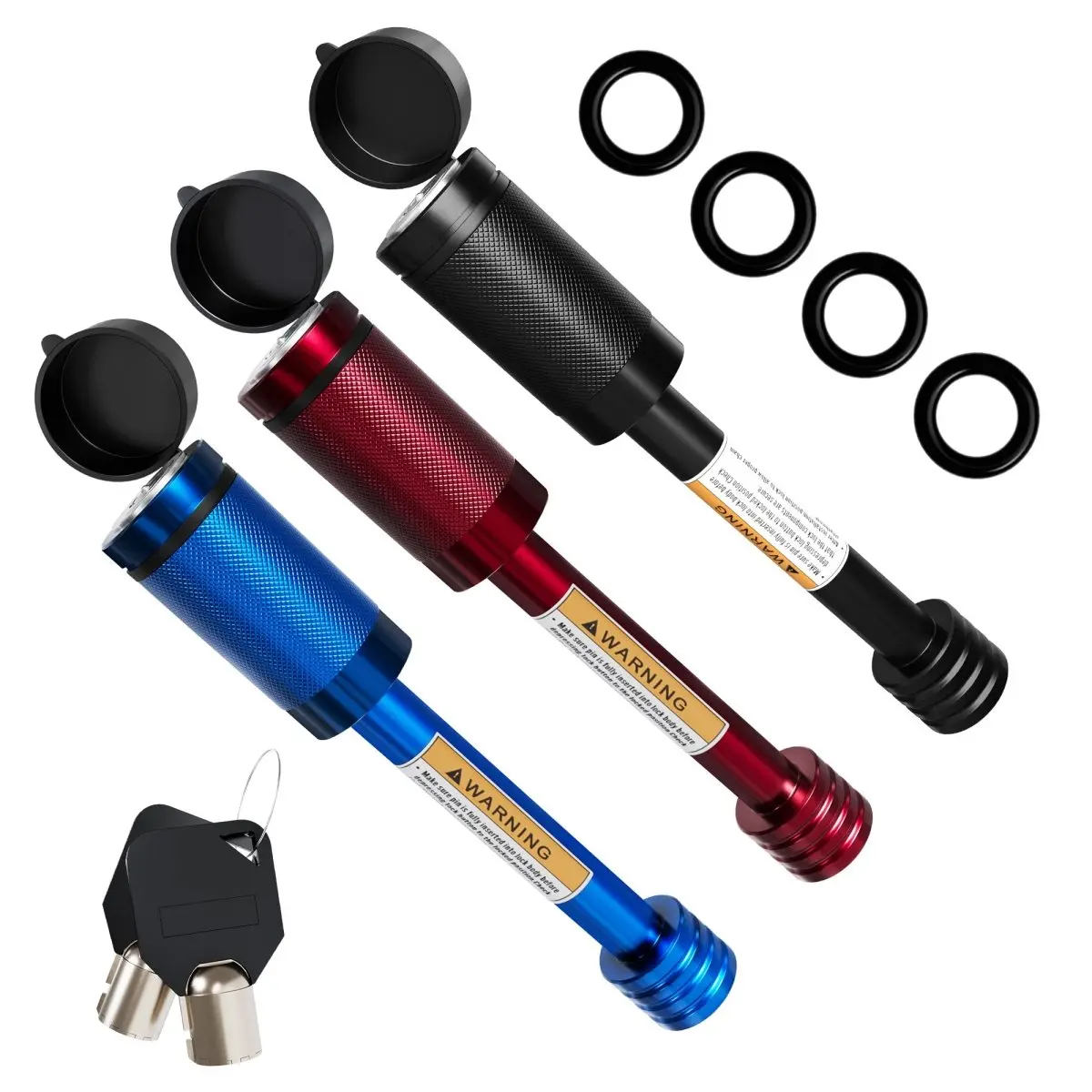 Retrue Extra-Long 5/8" Receiver Hitch Lock – 30,000 lb Class III/IV 2" Anti-Rattle Security Pin with Tubular Keys
