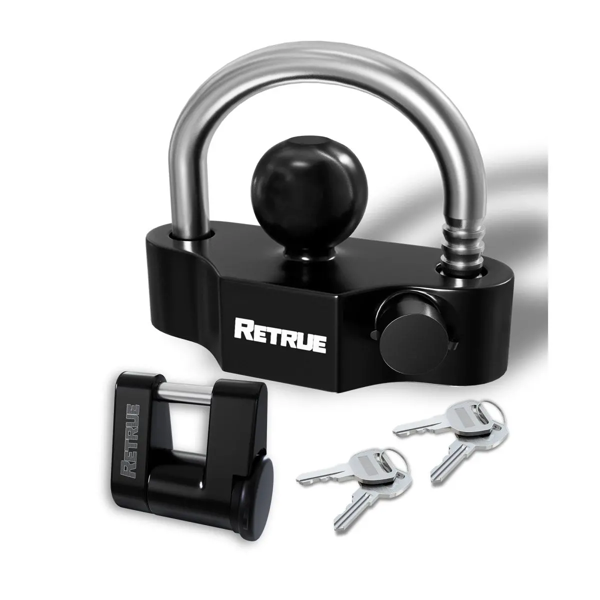 Retrue Keyed-Alike Trailer Coupler Lock Set – Universal Tow Ball & 1/4" Tongue Lock Kit for 1-7/8", 2", and 2-5/16" Couplers