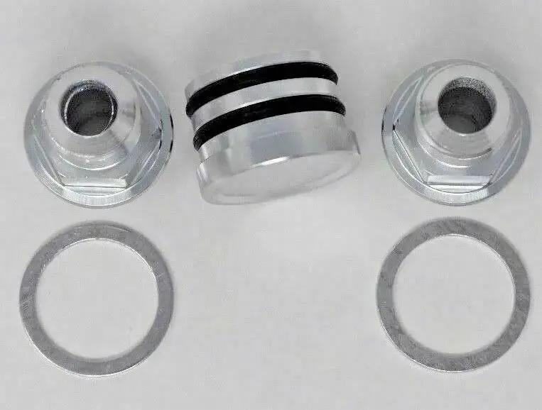 Rear Block Breather Fittings And Plug Silver M28 To 10An For Catch Can B-Series 1
