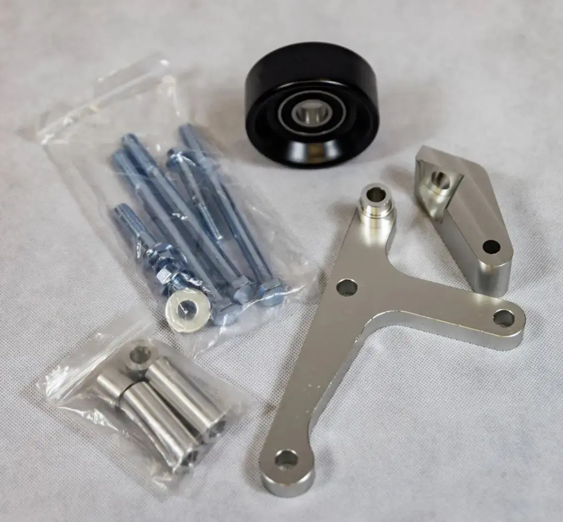Ls1 Camaro Low Mount Alternator Bracket With Rear Brace And Idler Pulley 1