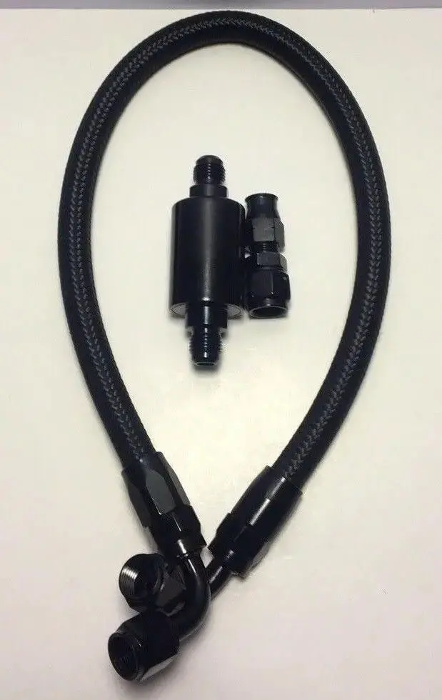 D-Series Tucked Fuel Feed And Return Line Kit With An6 Nylon Braided Line And Fittings 1