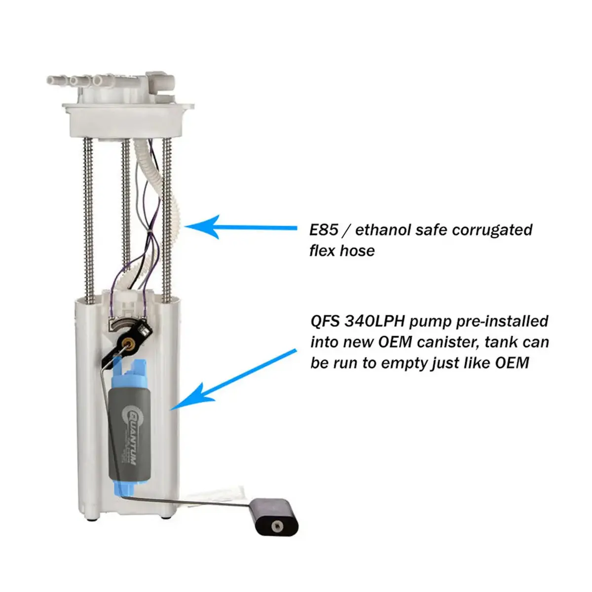 Qfs 340Lph Direct Drop-In Performance Fuel Pump Assembly W/ Sending Unit, Qfs-A811hv 1