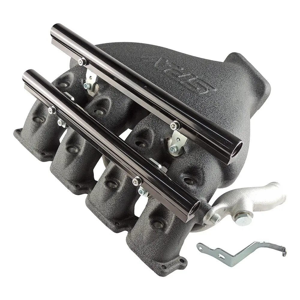 Cast Aluminum Intake Manifold For Longitudinal Vw/Audi 1.8T With 8 Injectors Fuel Rail Kit (Without Throttle Bolt Holes) Black 1