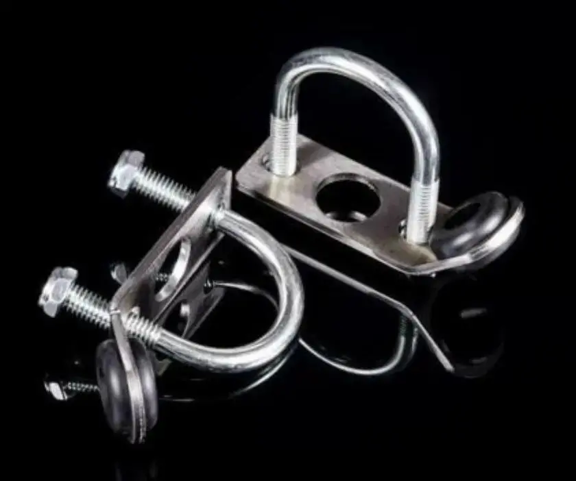 Traction Bar Radiator Relocation Brackets - Pair, Steel Construction, Includes Hardware And Urethane Bushing 1