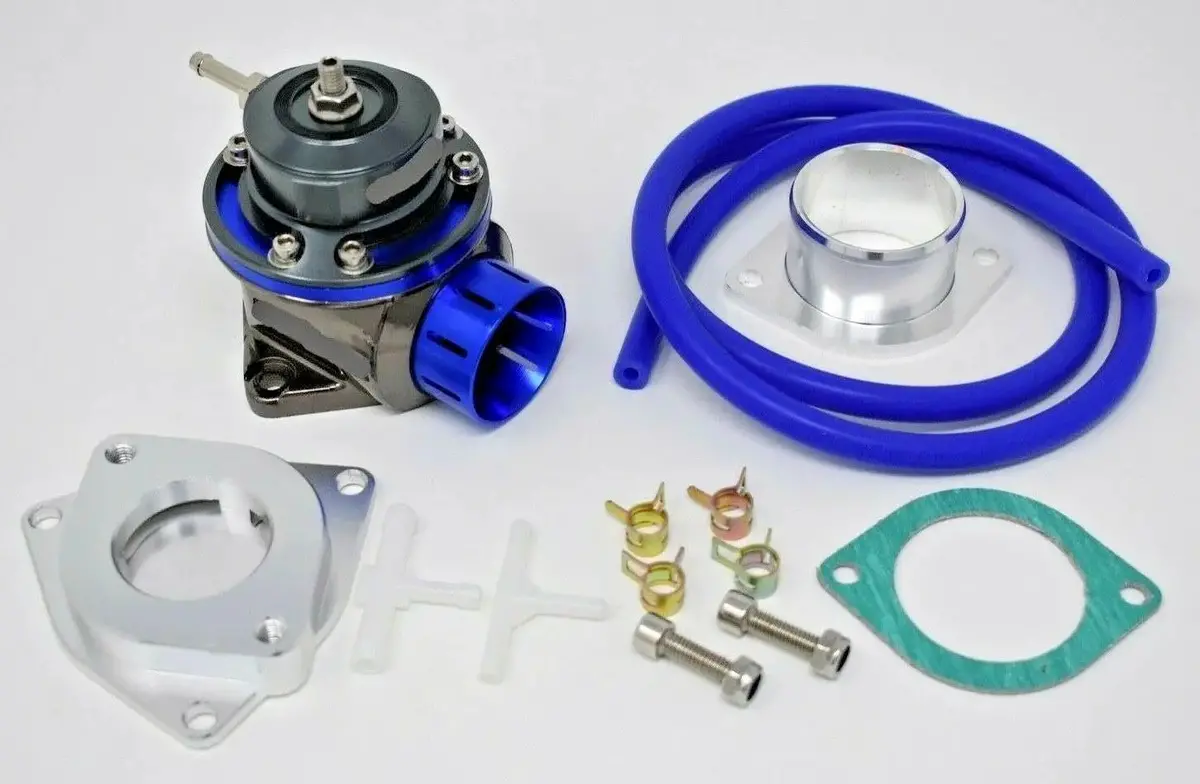 Type Fv Blow Off Valve Bov With Adapter Flange, Blue, Aluminum Body 1