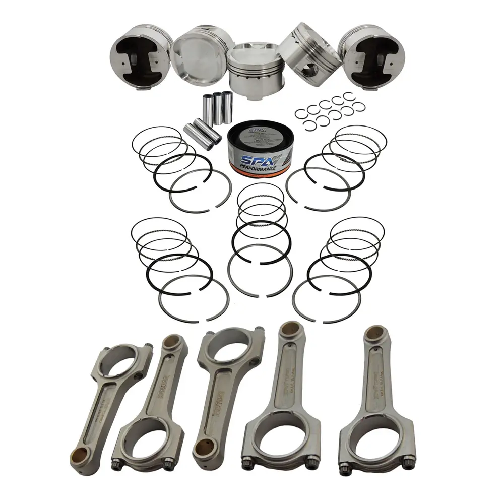 Forged Flat Top Piston And Rings Set 83.5Mm + 144Mm X 20Mm High Performance Connecting Rod Set 7/16" Bolt (1100Hp) For Fiat/Lancia Inline 5Cyl 20V 1