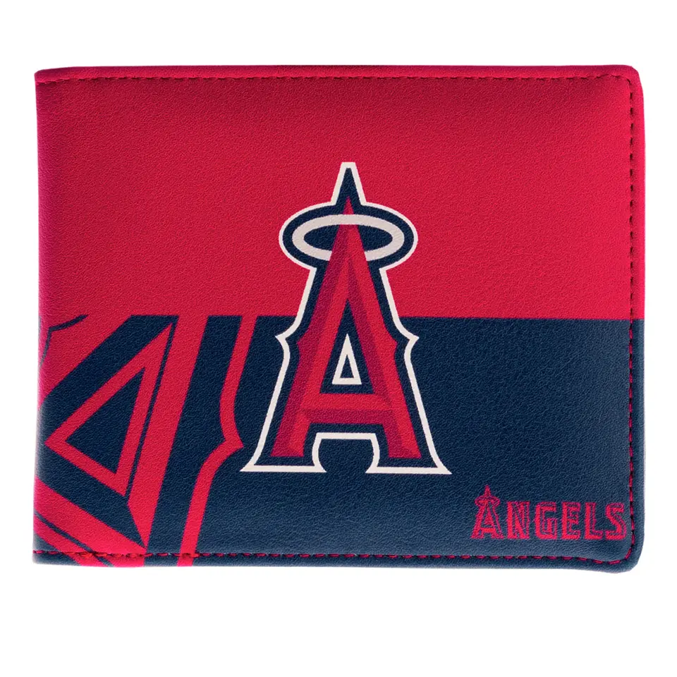 New Synthetic Leather Graphic Logo Bi-Fold Wallet - Mlb Los Angeles Angels 1