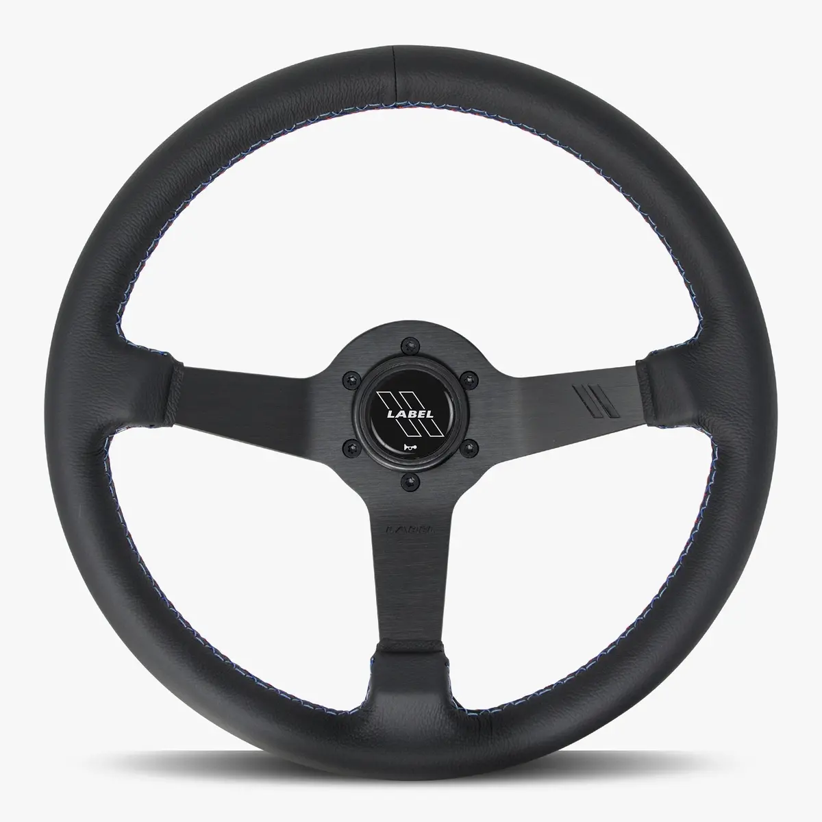 The Classic Black Leather Steering Wheel With Black Spoke And Bavarian Stitch 1