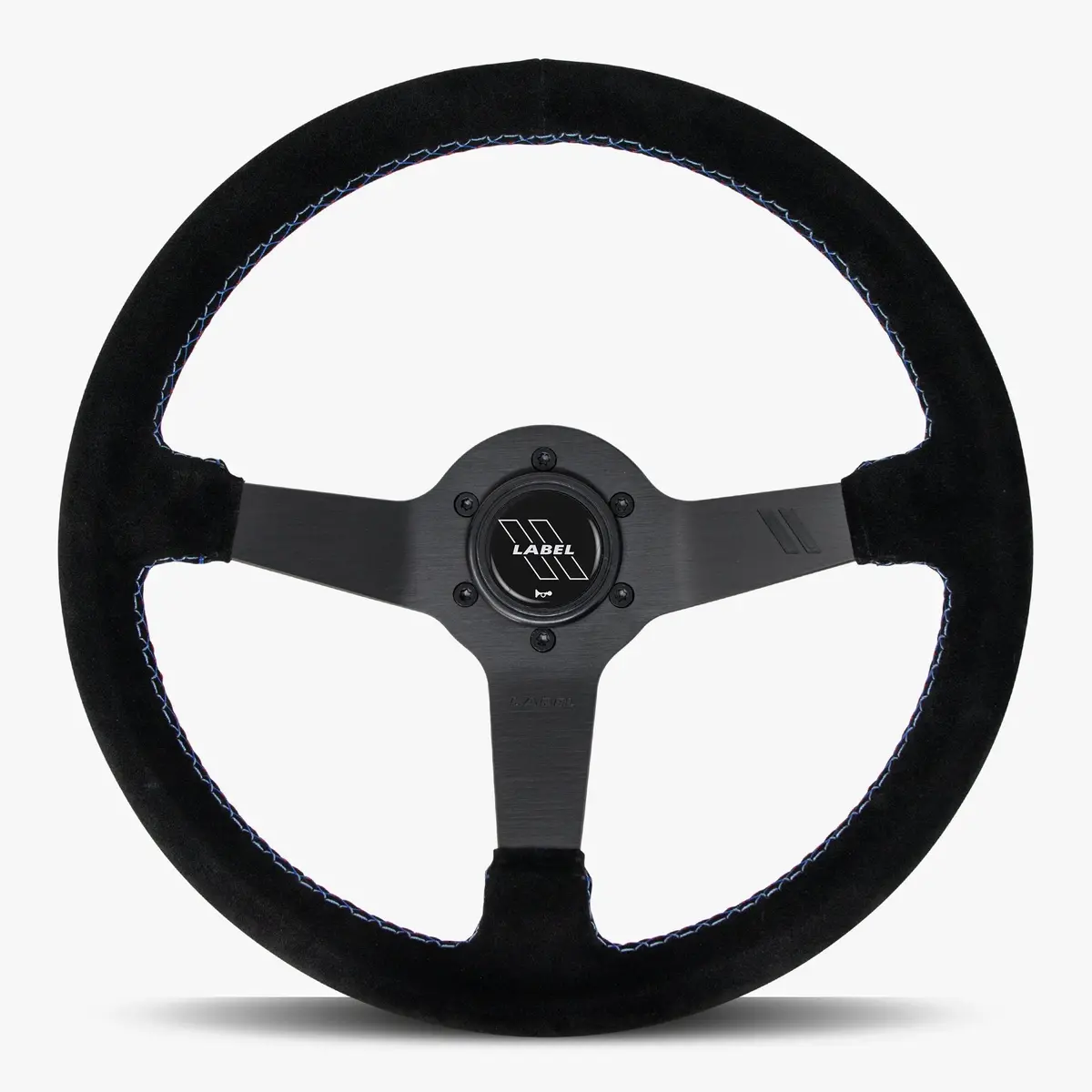 The Classic Black Alcantara Suede Steering Wheel With Black Spoke And Bavarian Stitch 1