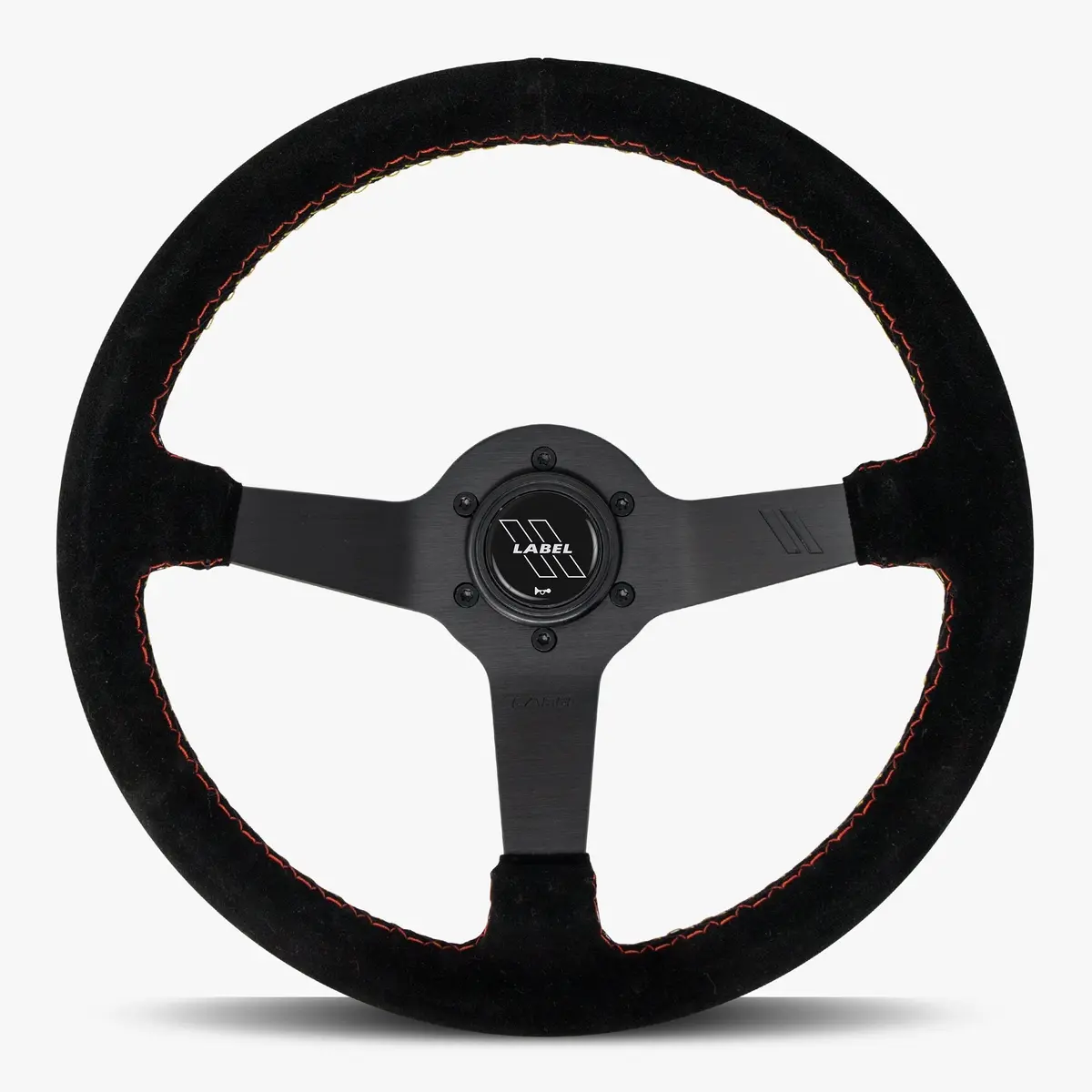 The Classic Black Alcantara Suede Steering Wheel With Black Spoke And Euro Stitch 1