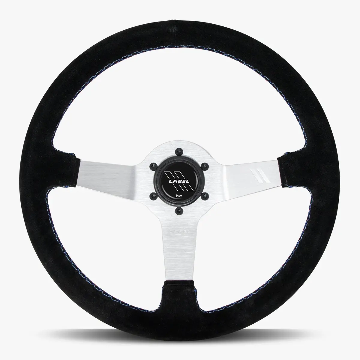 The Classic Black Alcantara Suede Steering Wheel With Silver Spoke And Bavarian Stitch 1