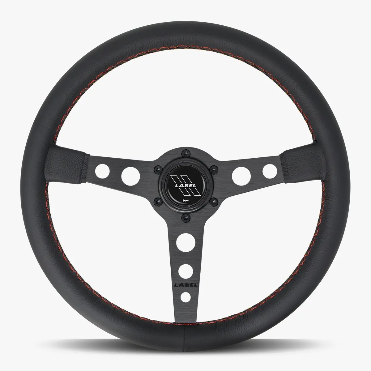 The Daytona Black Leather Steering Wheel With Black Spoke And Euro Stitch 1