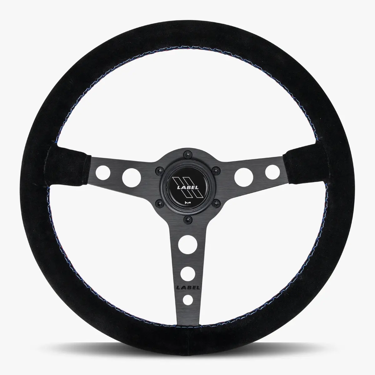 The Daytona Black Alcantara Suede Steering Wheel With Black Spoke And Bavarian Stitch 1