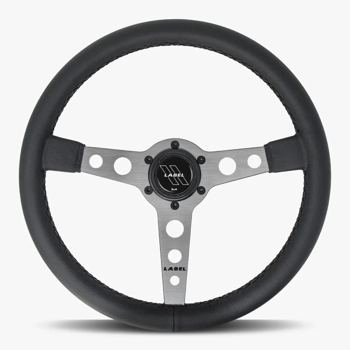 The Daytona Black Leather Steering Wheel With Graphite Spoke And Black Stitch 1