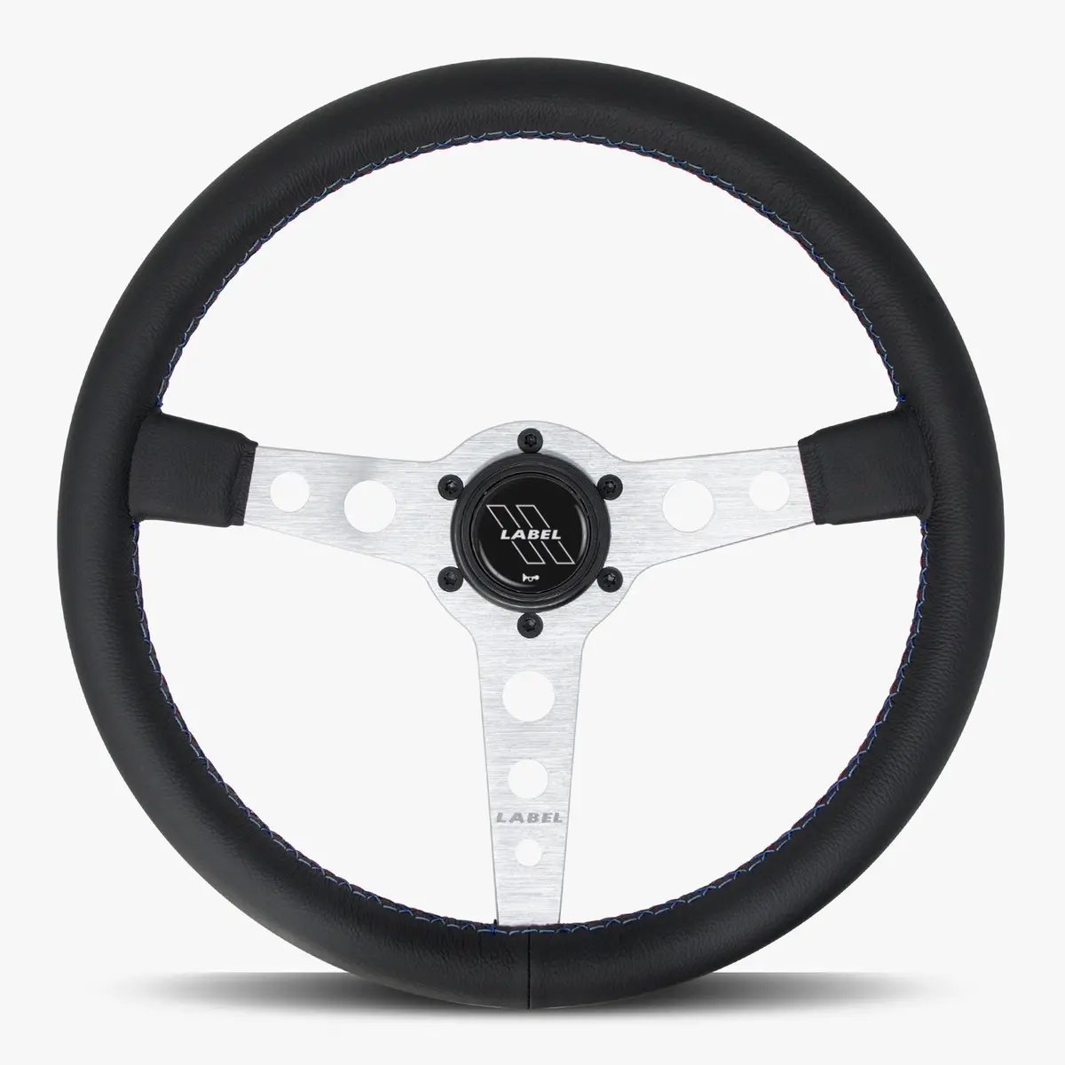 The Daytona Black Leather Steering Wheel With Silver Spoke And Bavarian Stitch 1
