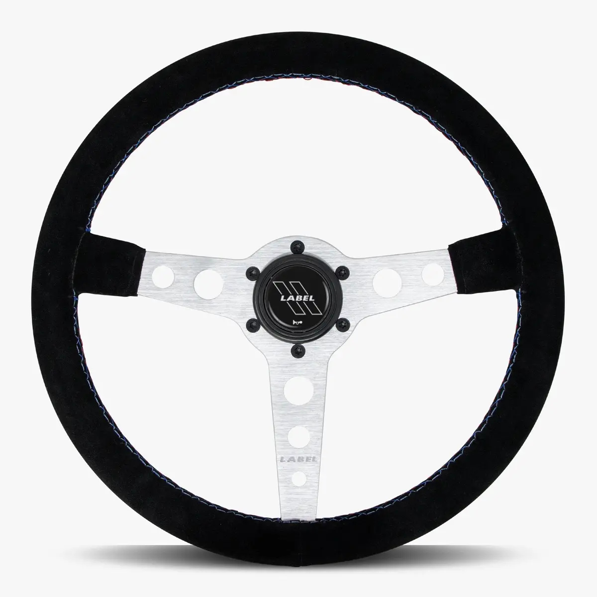 The Daytona Black Alcantara Suede Steering Wheel With Silver Spoke And Bavarian Stitch 1