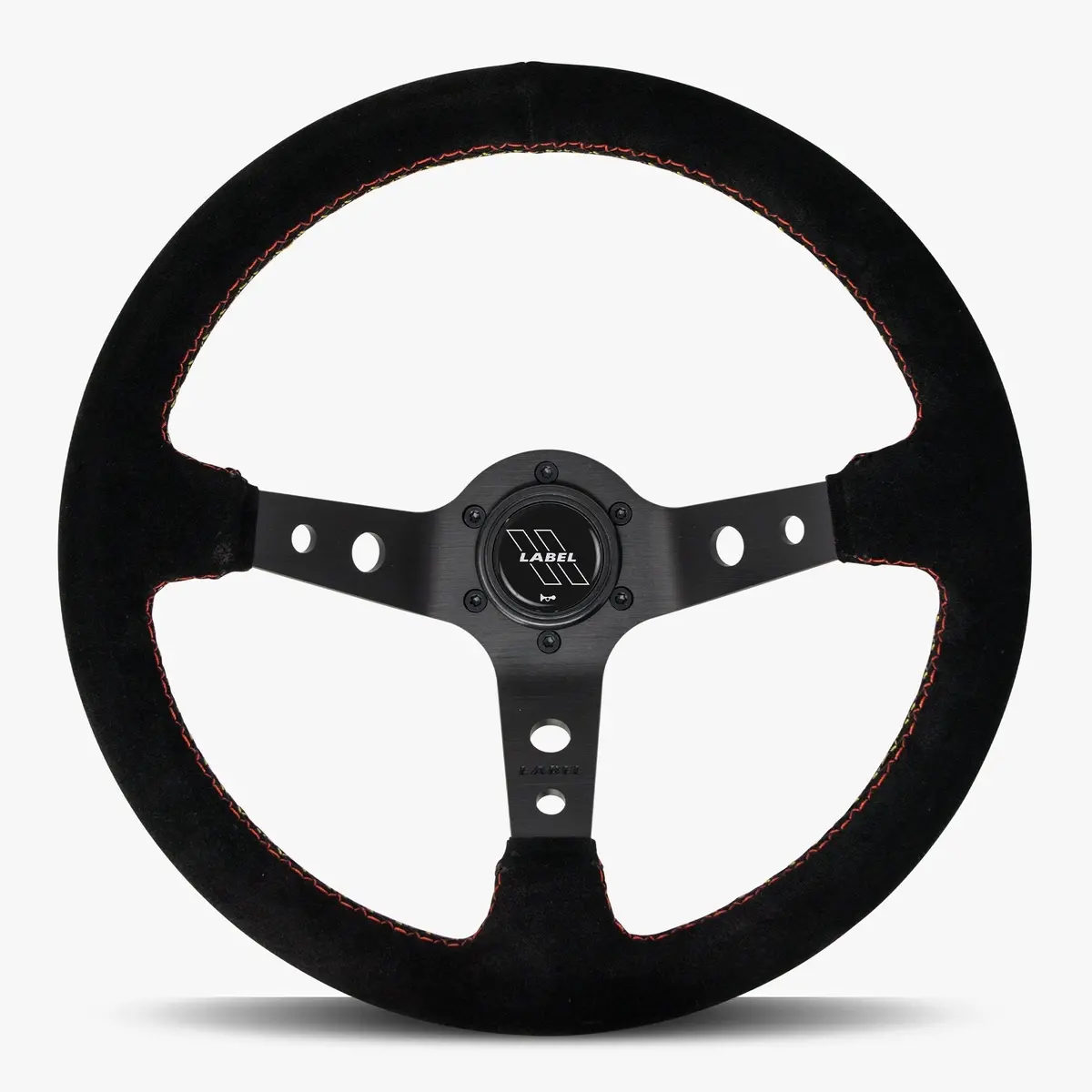 The Daytona Black Alcantara Suede Steering Wheel With Black Spoke And Euro Stitch 1