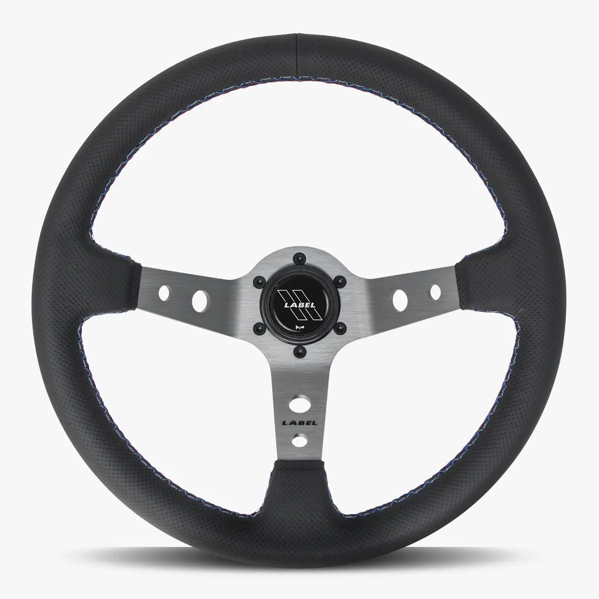 The Daytona Black Perforated Leather Steering Wheel With Graphite Spoke And Bavarian Stitch 1