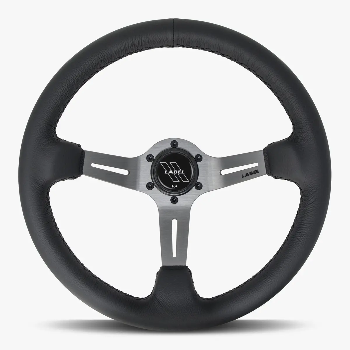 The Le Mans Black Leather Steering Wheel With Graphite Spoke And Black Stitch 1