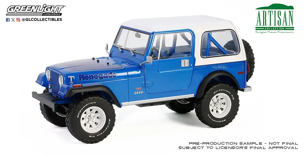 Greenlight 19139 1:18 1978 Jeep Cj-7 Renegade (Captian Blue Metallic) 1