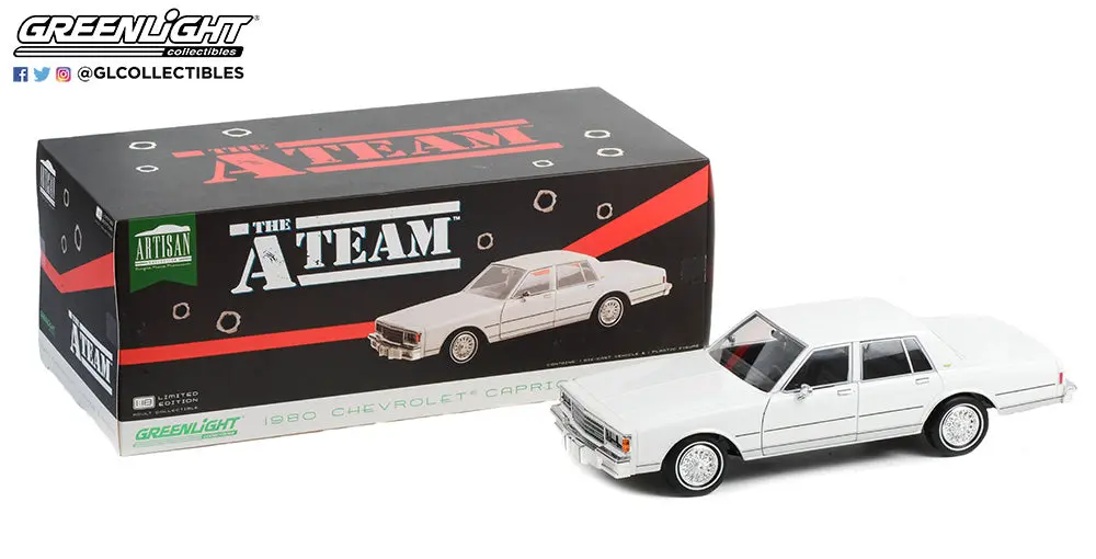 1980 Chevrolet Caprice Classic White "The A-Team" 1/18 Model By Greenlight 19109 1