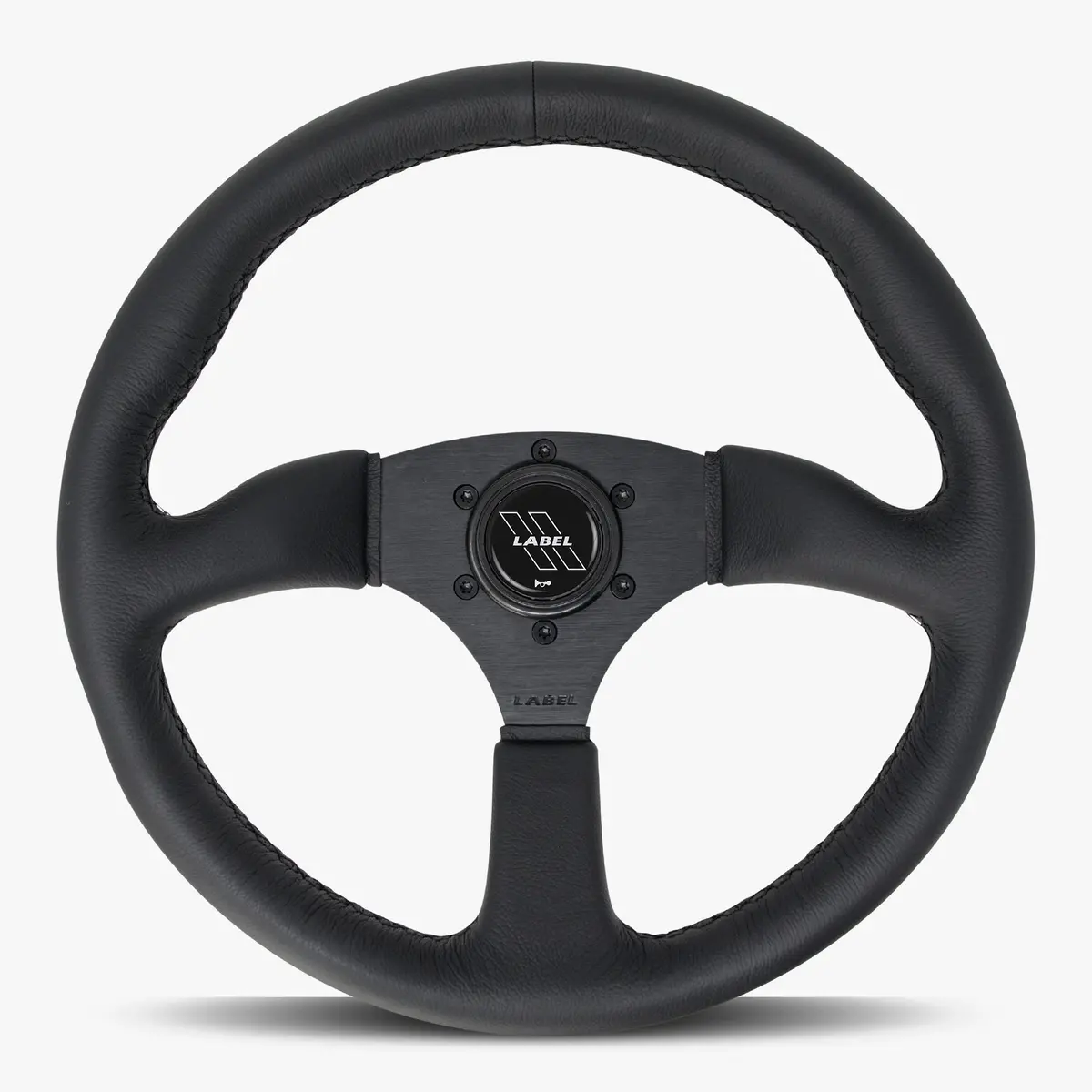The Performa Black Leather Steering Wheel With Black Spoke And Black Stitch 1
