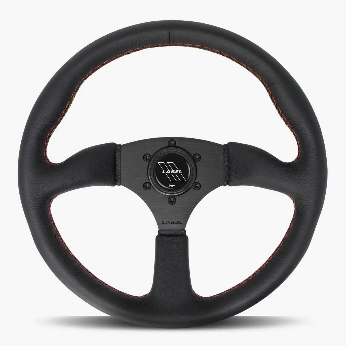 The Performa Black Leather Steering Wheel With Black Spoke And Euro Stitch 1