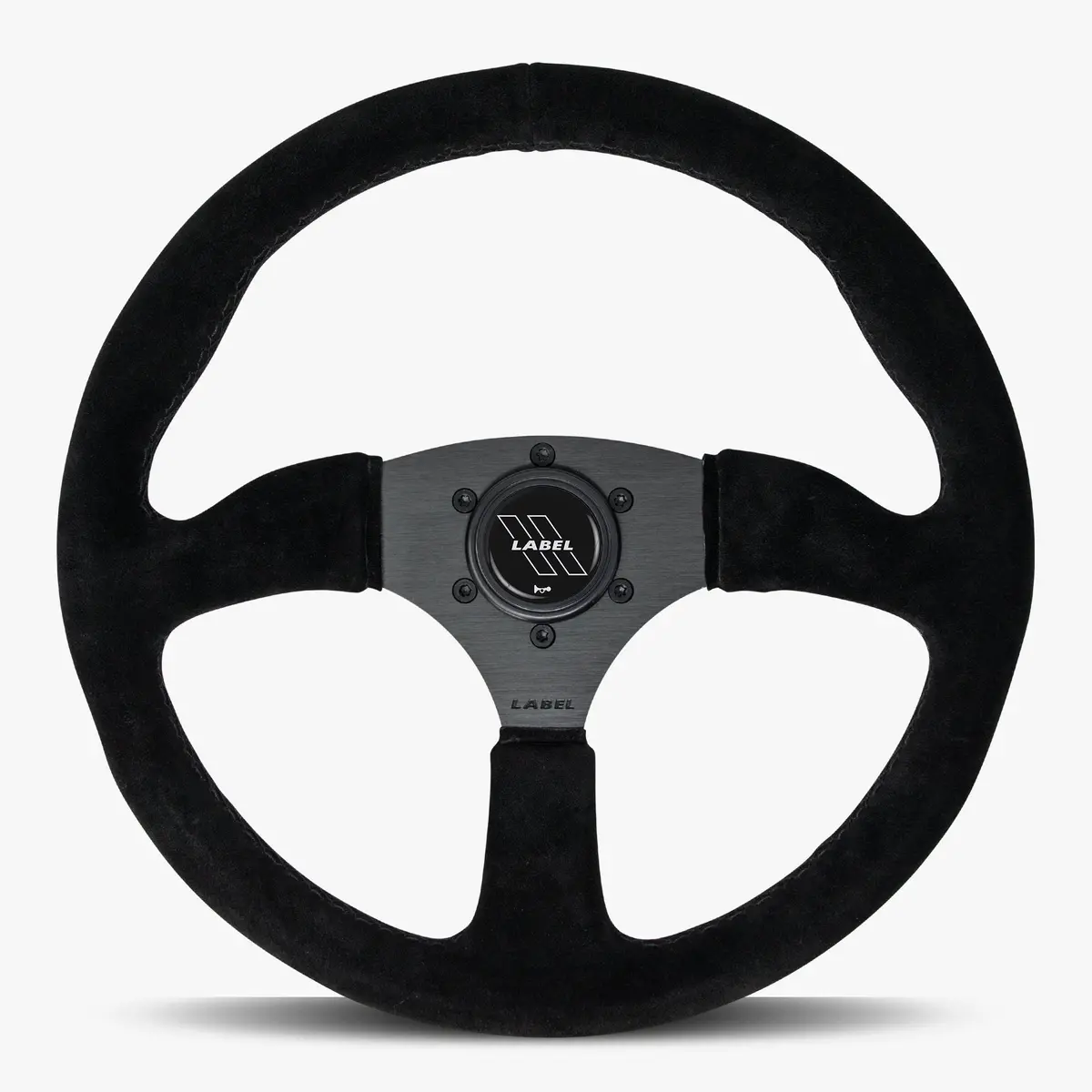 The Performa Black Alcantara Suede Steering Wheel With Black Spoke And Black Stitch 1