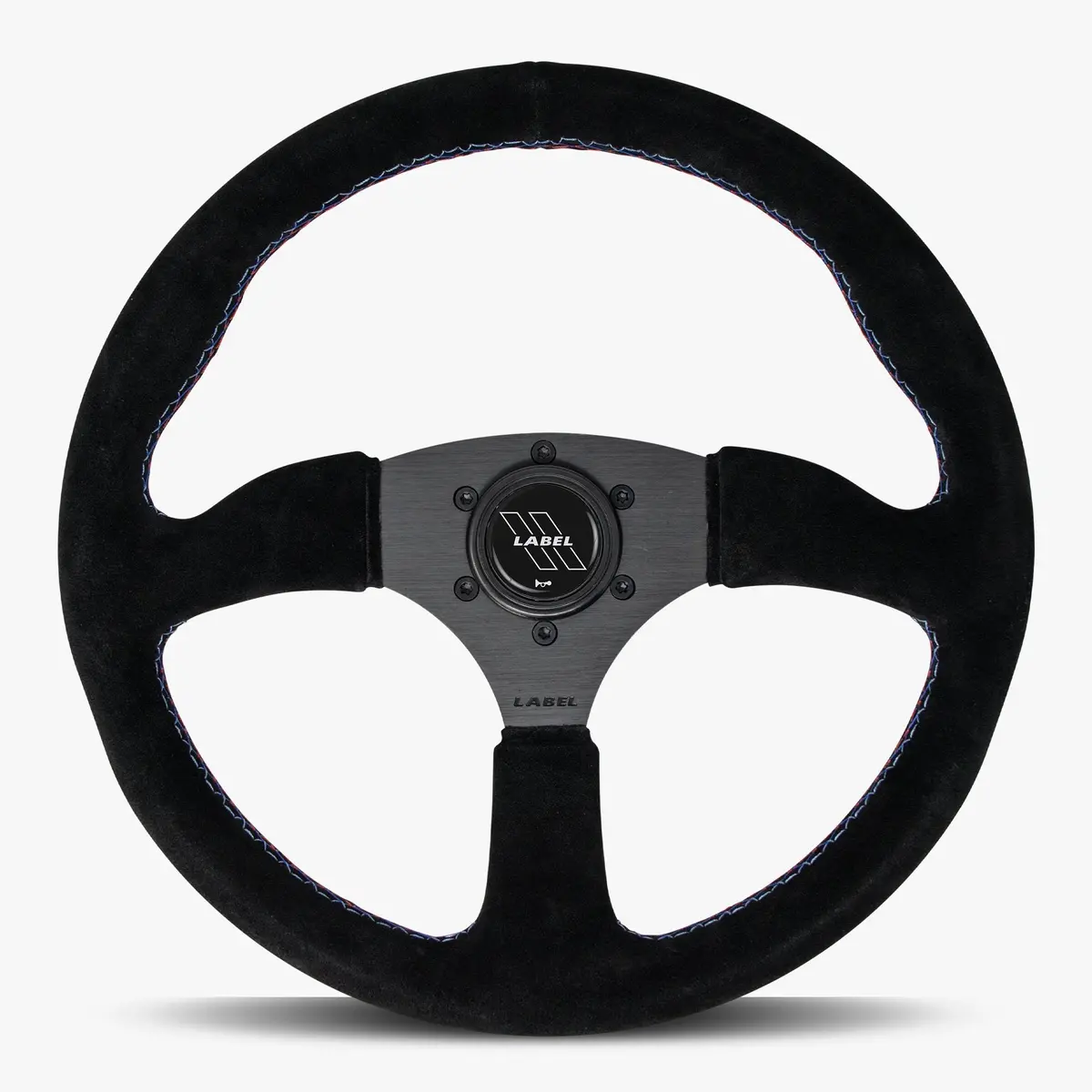 The Performa Black Alcantara Suede Steering Wheel With Black Spoke And Bavarian Stitch 1