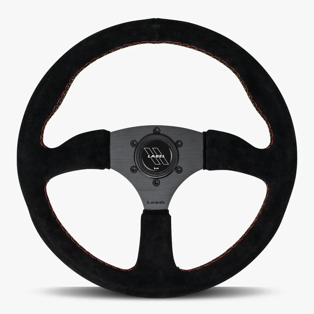 The Performa Black Alcantara Suede Steering Wheel With Black Spoke And Euro Stitch 1