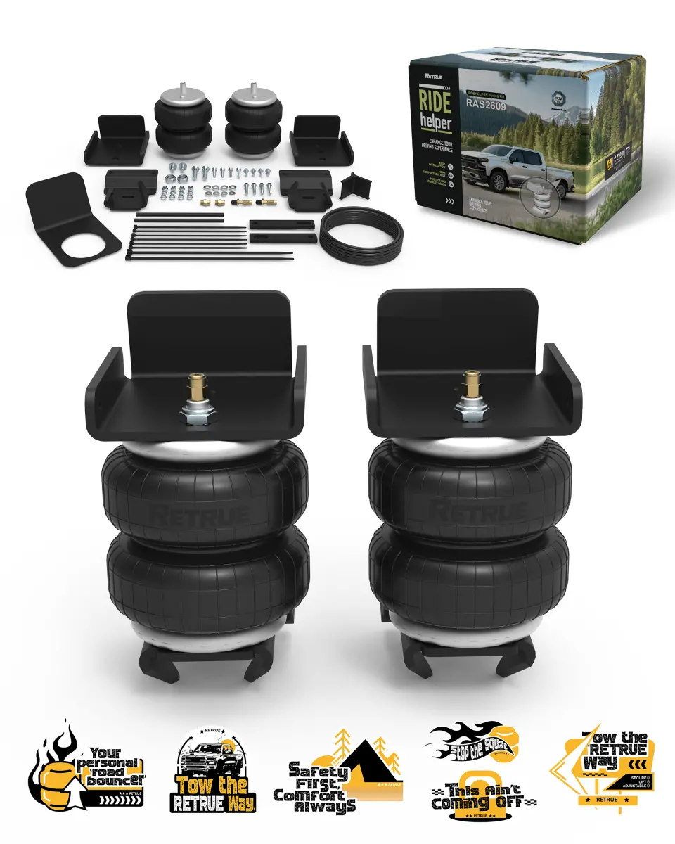 Retrue Premium Air Helper Spring Kit for Chevy Silverado & GMC Sierra 1500 (2019–2026) – 5,000 lb Capacity, Firestone 2609 Replacement