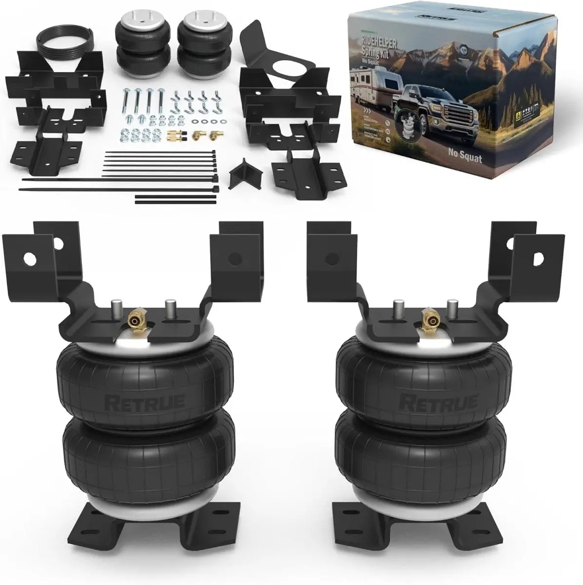Retrue Rear Air Suspension Kit for Chevy Silverado & GMC Sierra 1500/2500 HD (1999–2006) – 5,000 lb Load-Leveling Capacity, Direct Firestone 2190 Replacement