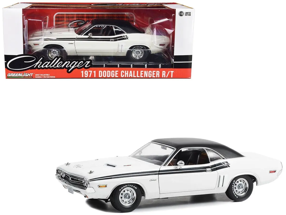 Greenlight 13668 1:18 1971 Dodge Challenger R/T (Bright White) 1