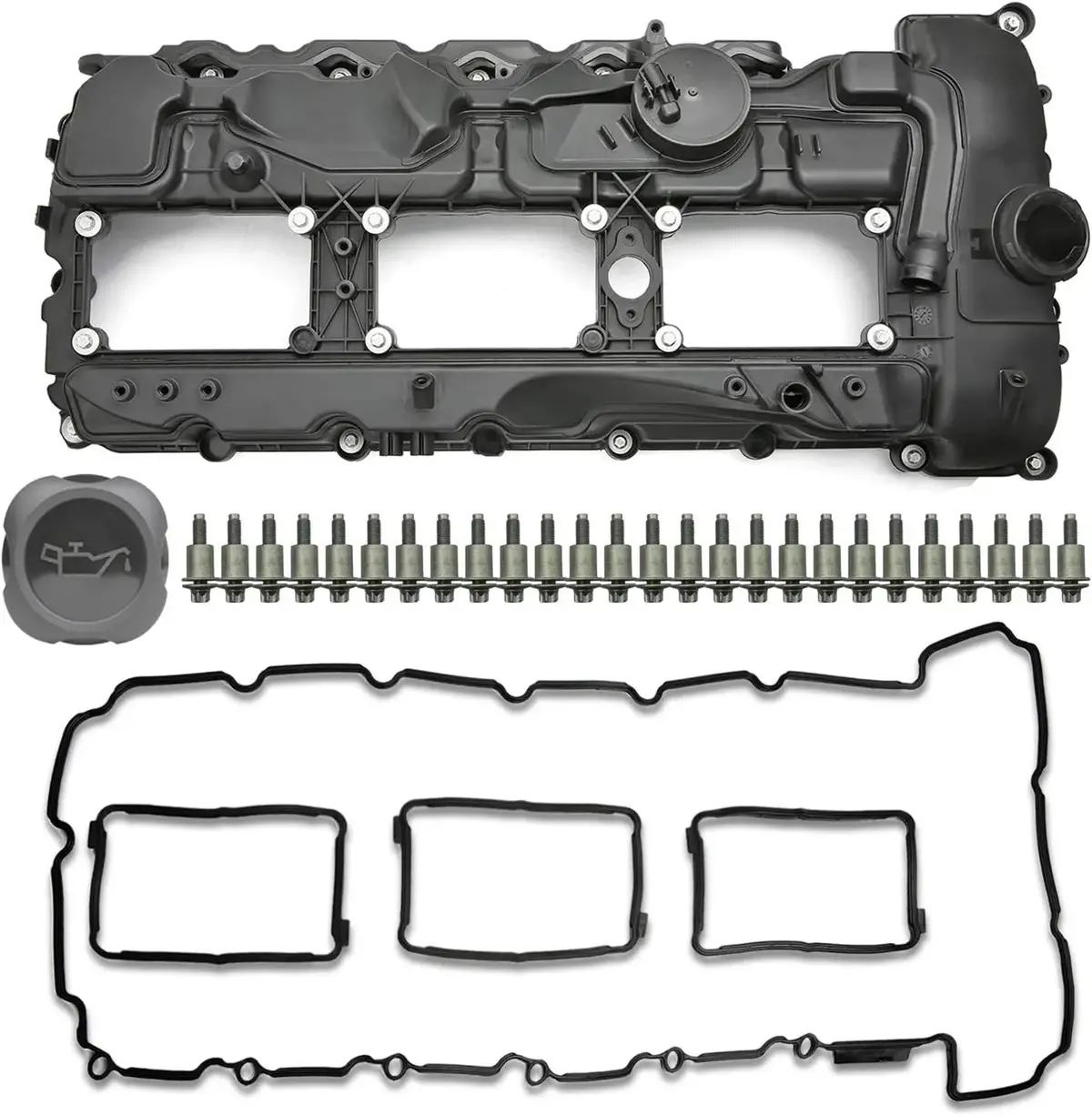 Valve Cover W/ Gasket & Cap For Bmw N55 135I 335I 535I 640I 740I X3 X5 X6 3.0L 1