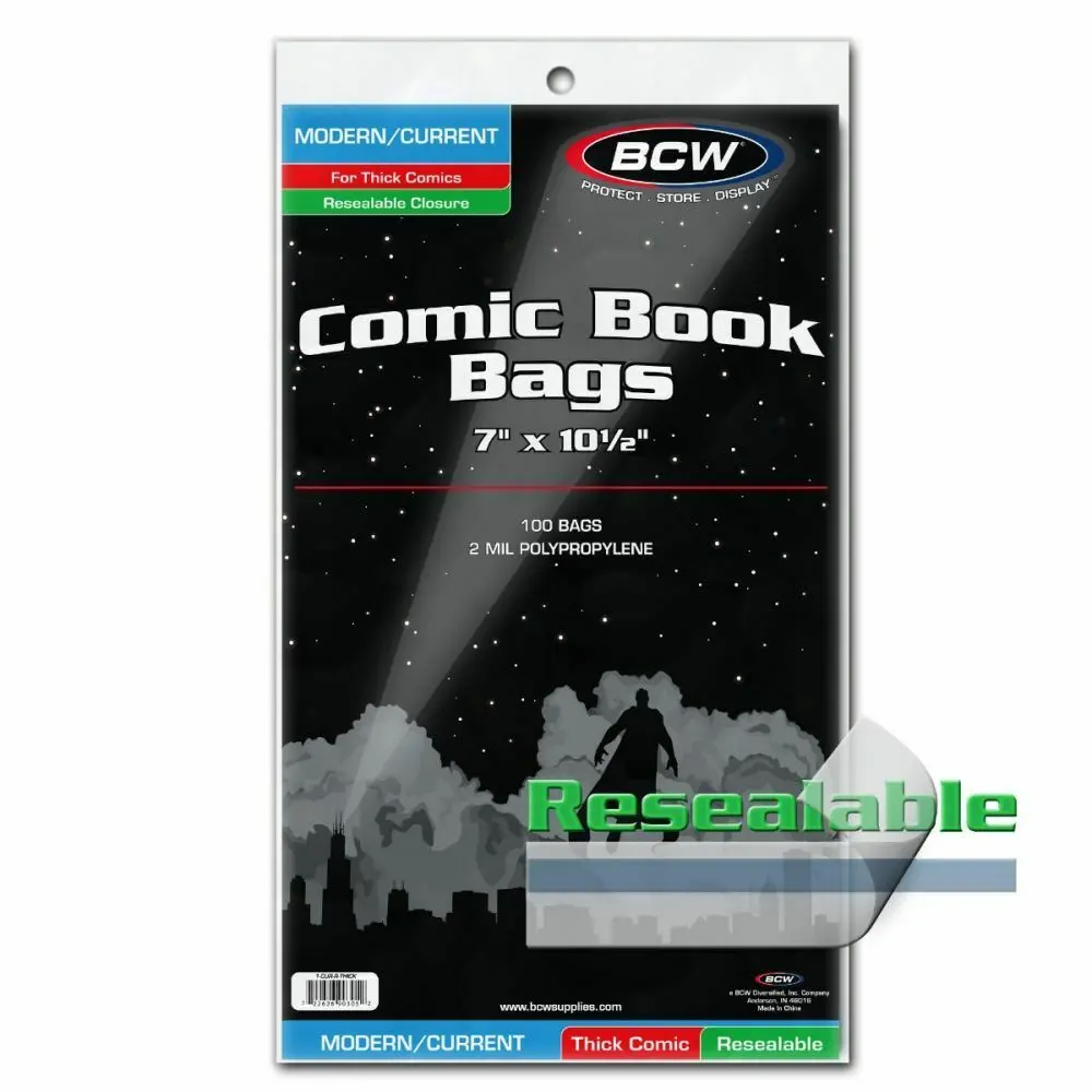 Bcw Current Modern Thick 2-Mil Polypropylene Resealable Comic Book Bags 1
