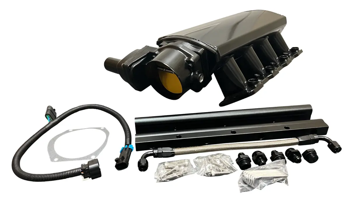Ls Low Profile Metal Fabricated Intake Manifold With Dbw Throttle Body, 92Mm And 102Mm Cathedral Port 1