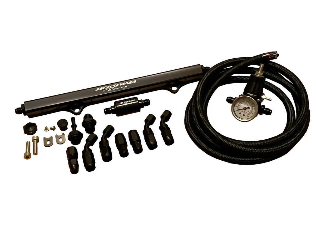 K Series Tucked Fuel Line System Kit An6 An8 With Fuel Rail, Regulator, And Gauge 1