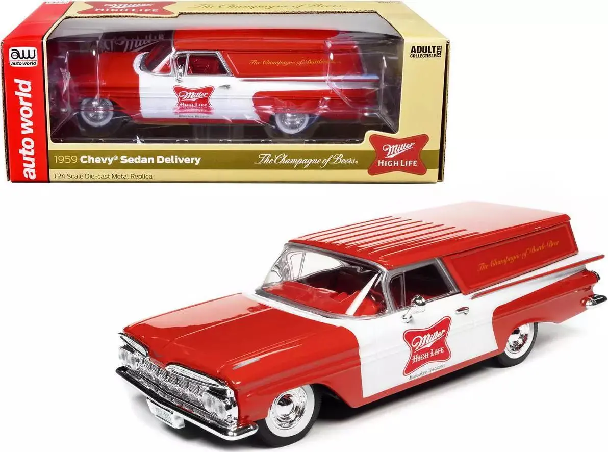 1959 Chevrolet Sedan Delivery "Miller High Life" 1/24 Diecast Auto World Aw24014 1