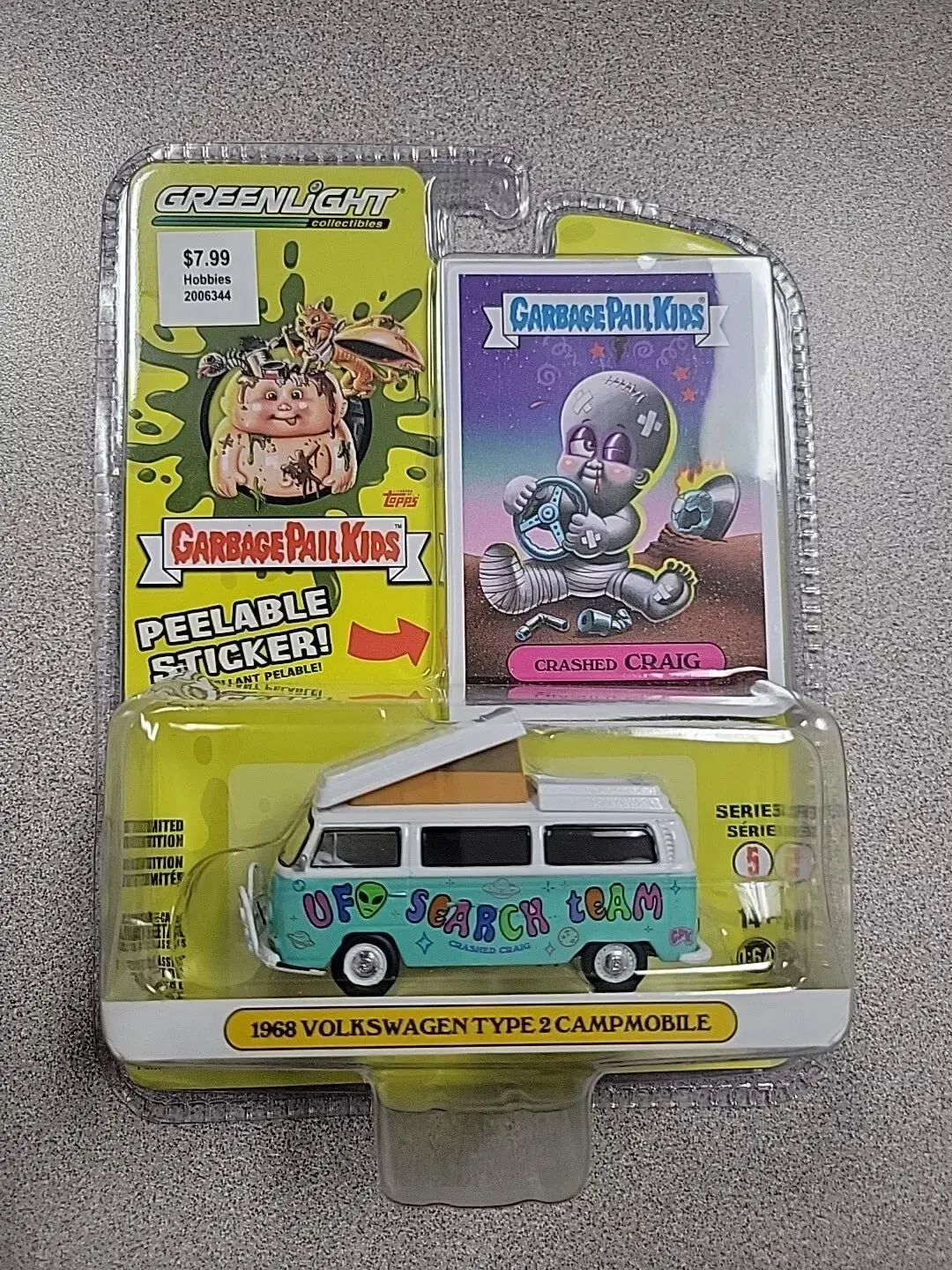 1968 Vw Type 2 Campmobile Crash Craig Garbage Pail Kids Greenlight Volkswagen 1