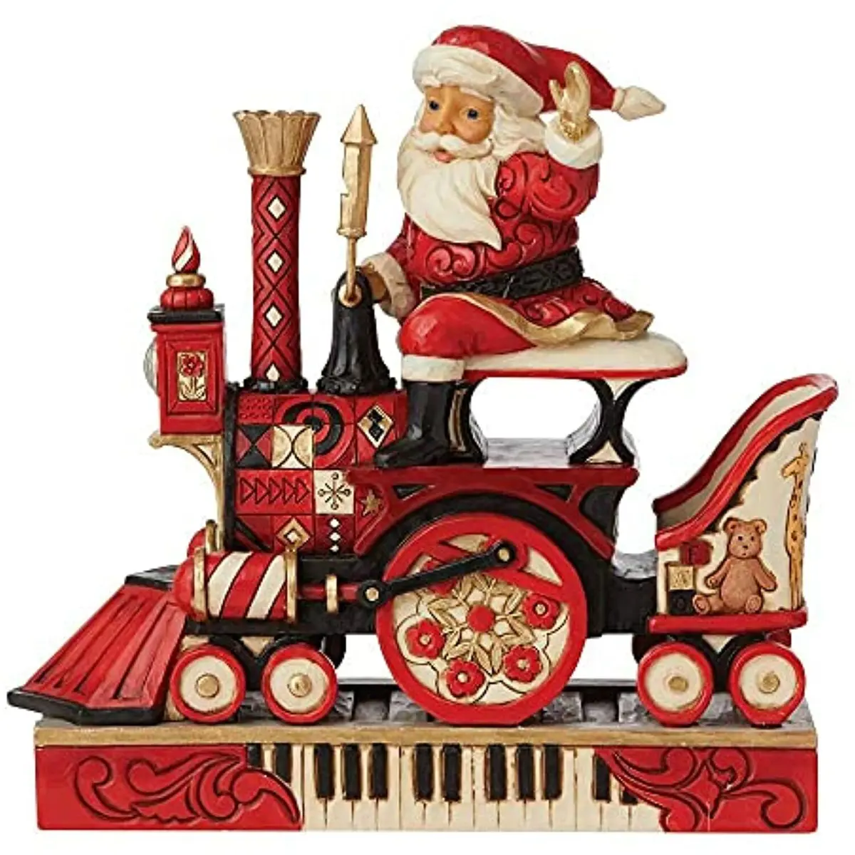 Jim Shore Fao Schwarz Santa Riding Fao Schwarz Red Toy Train Figurine 6009118 1