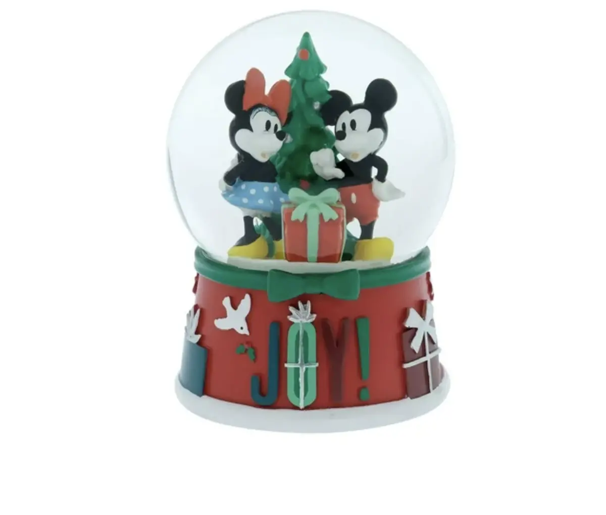 Disney 100 Mickey Minnie Holiday Snow Globe 100Mm Plays Jingle Bells 1